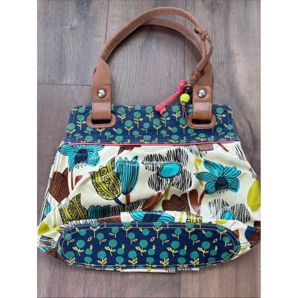 Fossil Bay Key-Per hobo hippie Y2K Festival Canvas Floral Tote satchel Granny